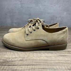 Lands End Boys  Sz 5M Tan Lace Up Walking Shoes